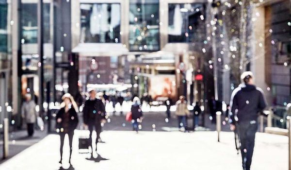 Abstract image of shoppers