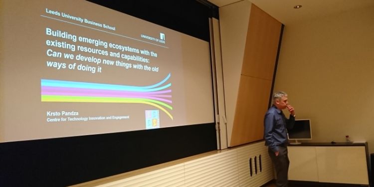 Professor Krsto Pandza presenting at a COINS workshop held at Ericsson headquarters