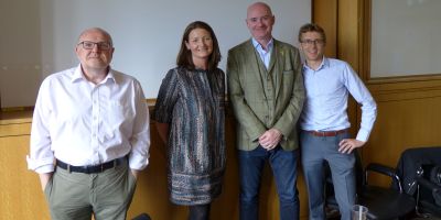 Photo of Pauline Hogg, Jamie Thompson and Paul Grace at the recent MBA panel