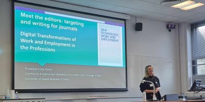 Professor Kate Hardy presenting the ‘Meet the Editors’ session