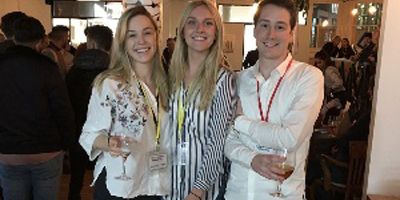 Group photograph of Holly McCann, Ellen Humphries and George Spencer