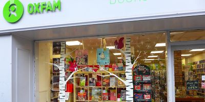 Oxfam Christmas window display
