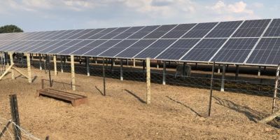 Sola panels on a farm