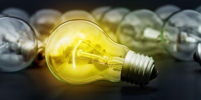 Glowing light bulb
