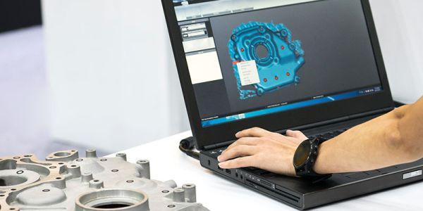 Design engineer on a laptop