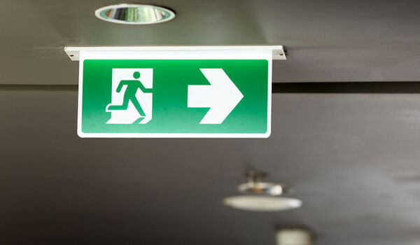 Green emergency exit sign