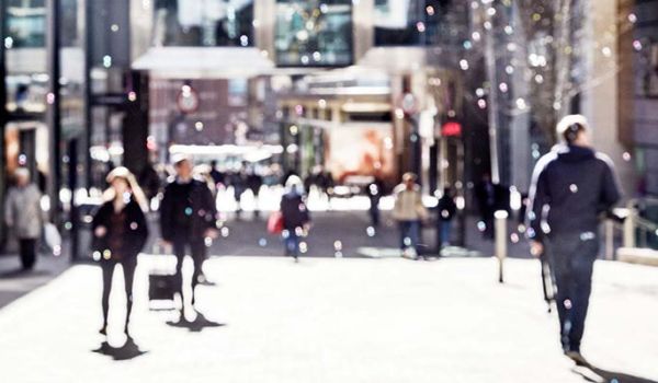 Abstract image of shoppers