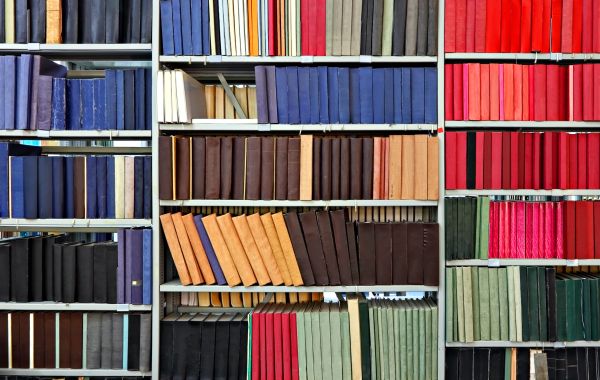 Old books and journals in library