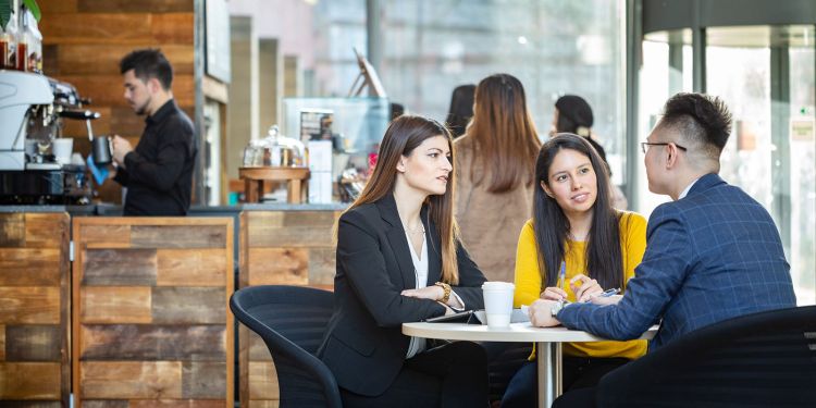Students in the Charles Thackrah cafe