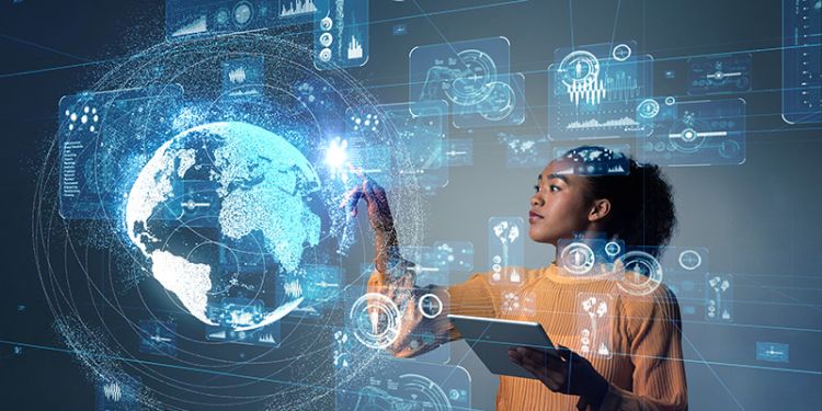 Female using graphical user interface 1