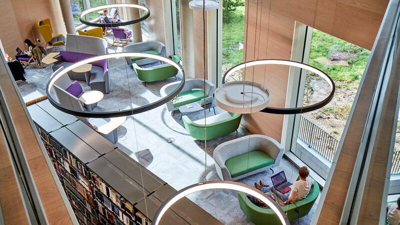 Library with modern furniture